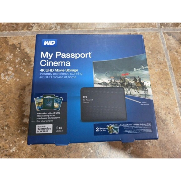 WD My Passport Cinema 1TB External Hard Drive - NEW - Picture 1 of 5